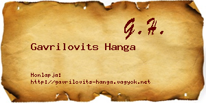 Gavrilovits Hanga névjegykártya